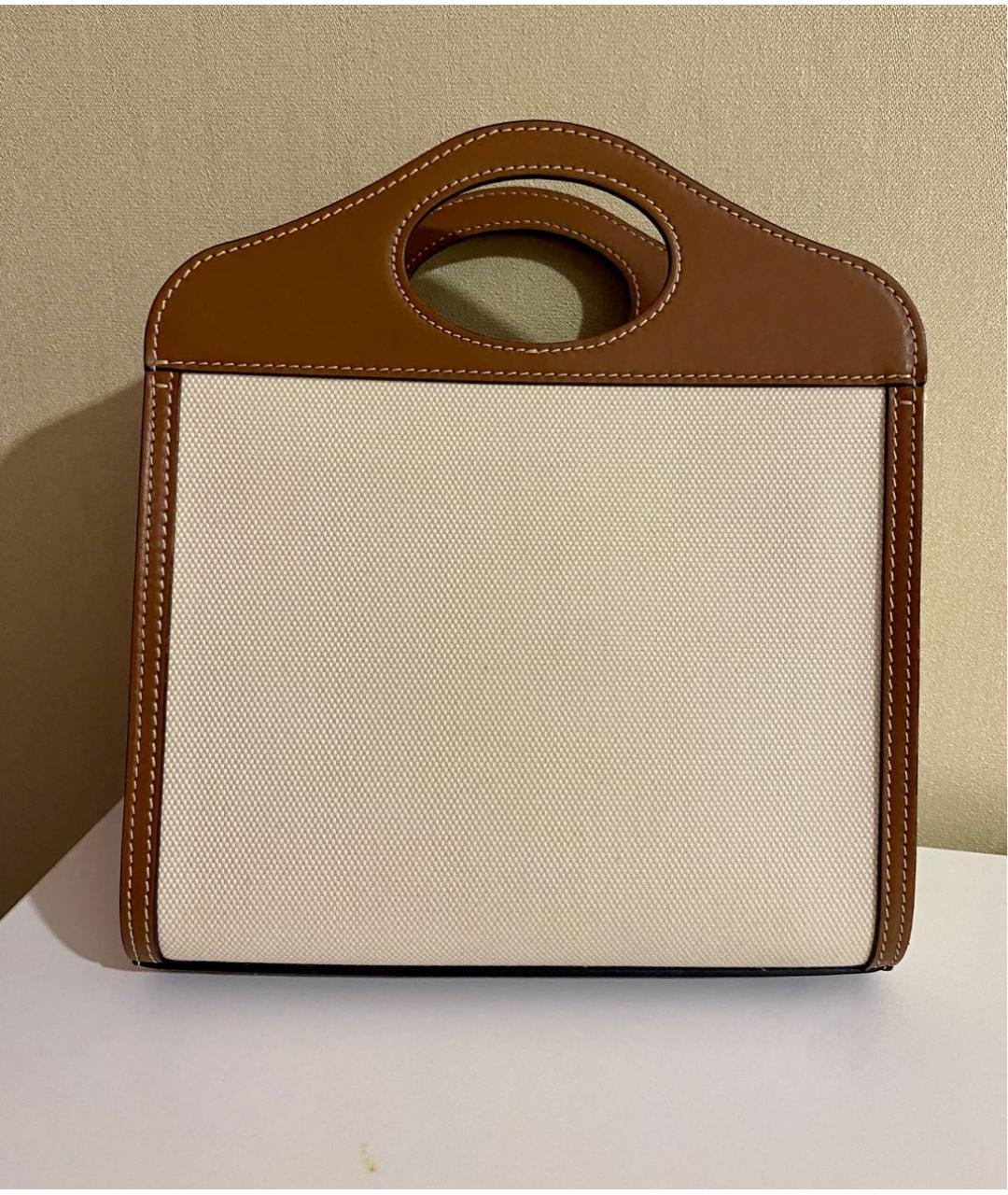 BURBERRY Бежевая кожаная сумка через плечо, фото 6