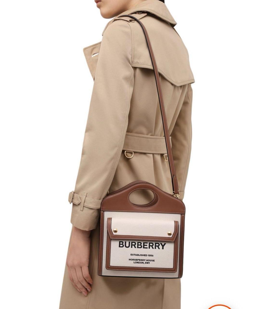 BURBERRY Бежевая кожаная сумка через плечо, фото 2