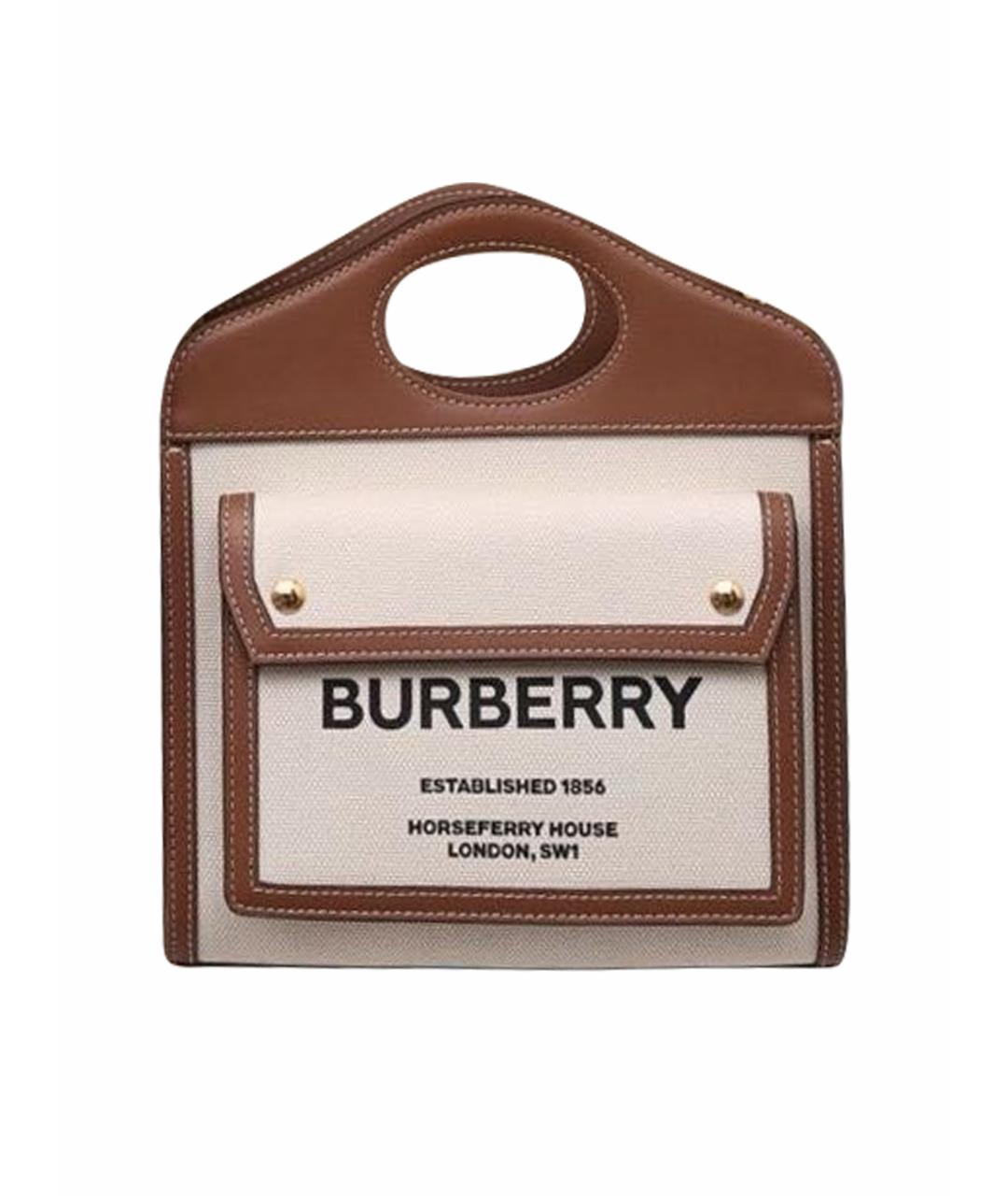 BURBERRY Бежевая кожаная сумка через плечо, фото 1