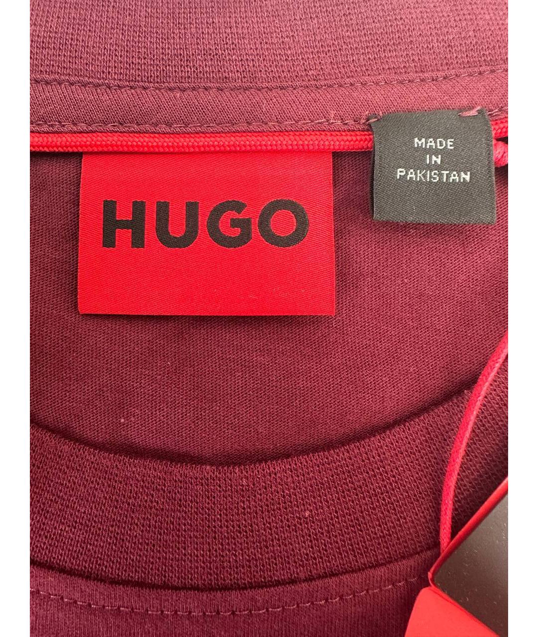 HUGO BOSS Бордовая хлопковая футболка, фото 5
