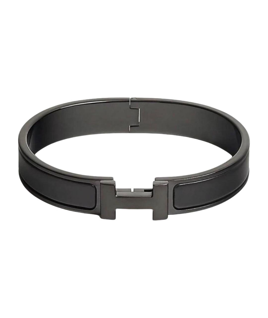 HERMES Черный металлический браслет, фото 1