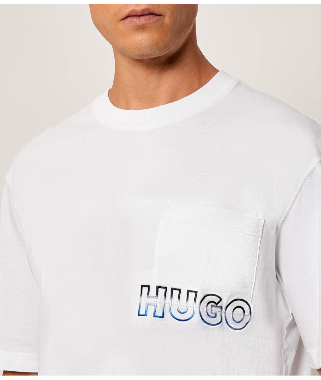HUGO BOSS Белая хлопковая футболка, фото 2