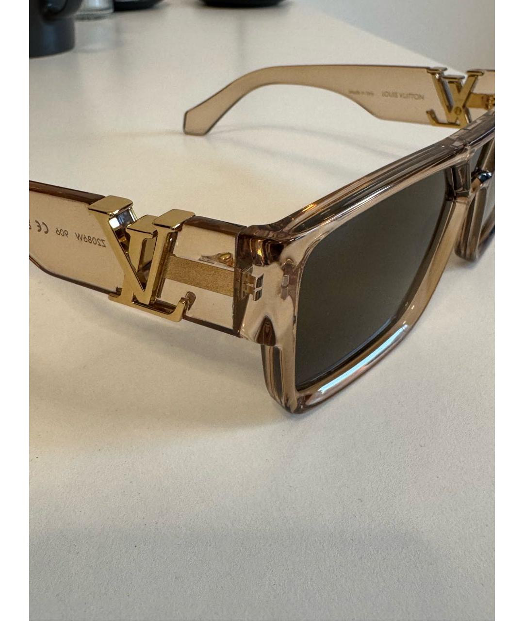 LOUIS VUITTON Коричневые пластиковые солнцезащитные очки, фото 3