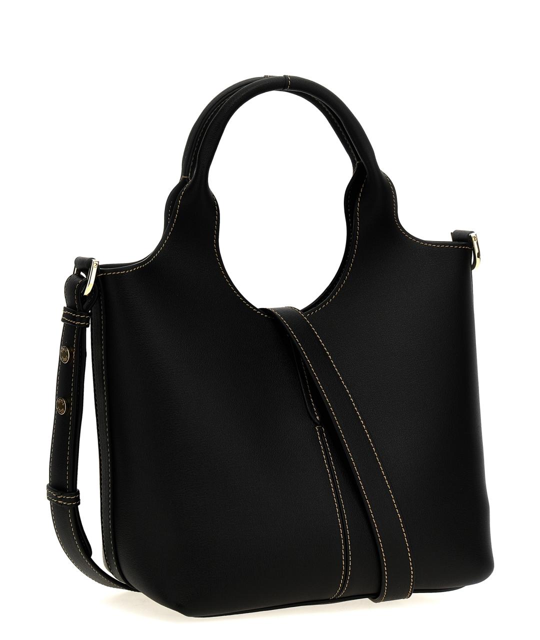 TOD'S Черная кожаная сумка тоут, фото 2