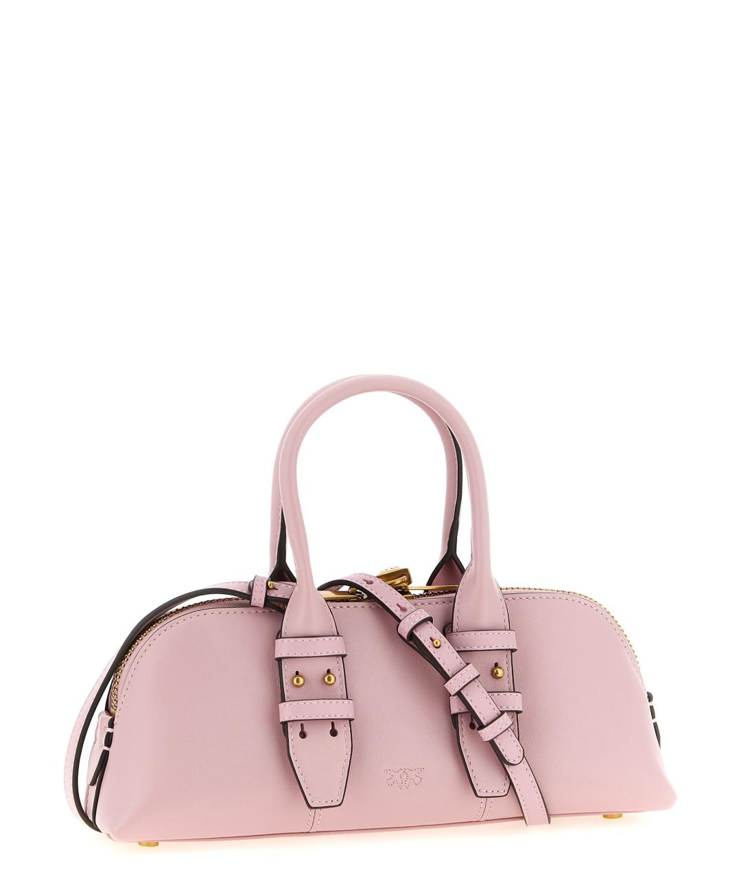 PINKO Розовая кожаная сумка с короткими ручками, фото 2