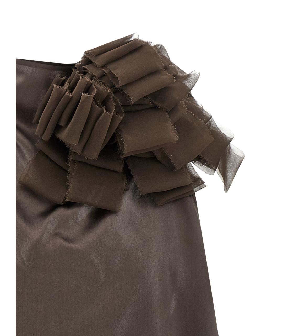 MAGDA BUTRYM Коричневая шелковая блузы, фото 3