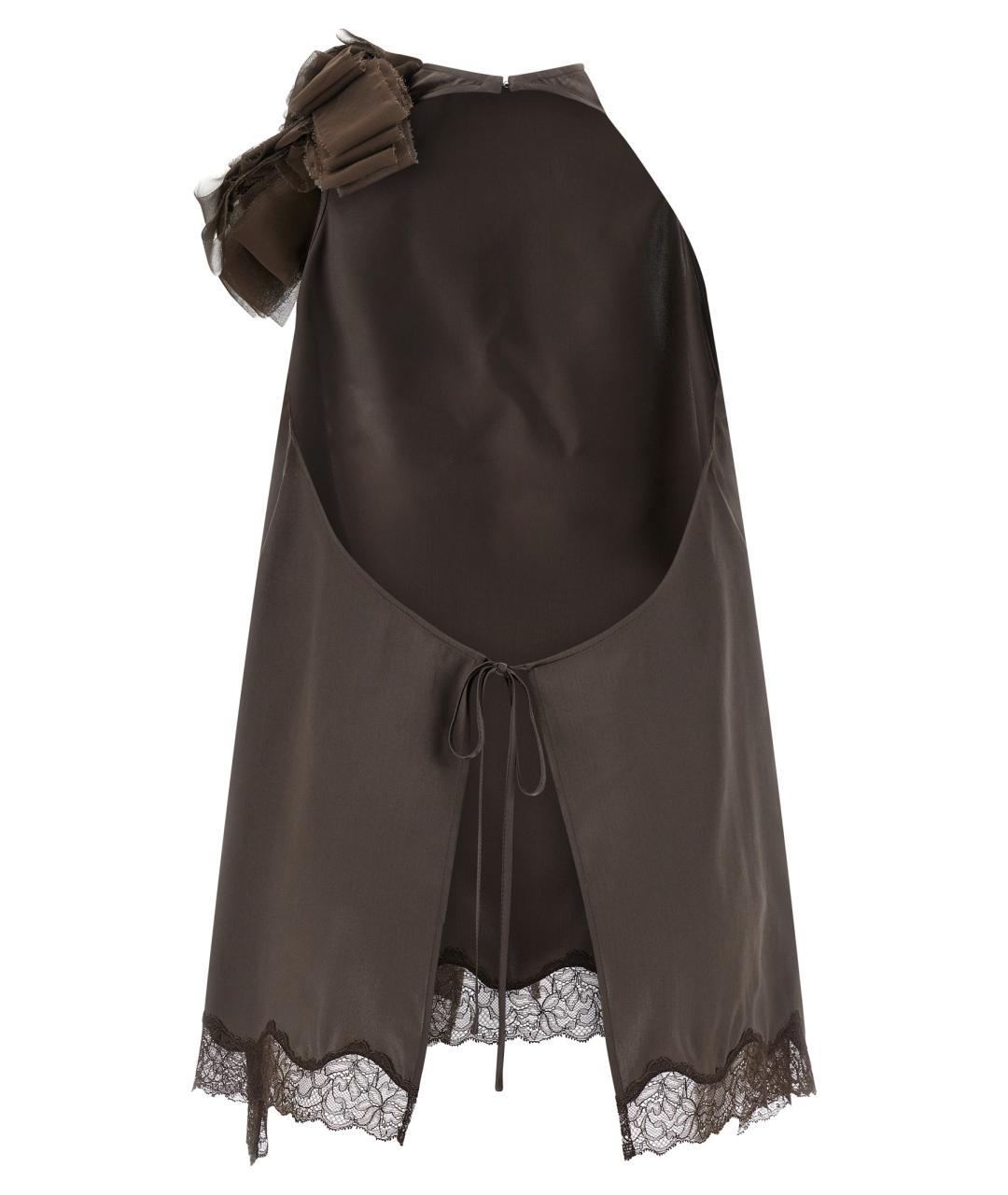 MAGDA BUTRYM Коричневая шелковая блузы, фото 2