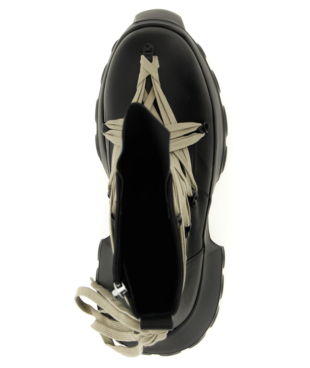 RICK OWENS Черные кожаные высокие ботинки, фото 4