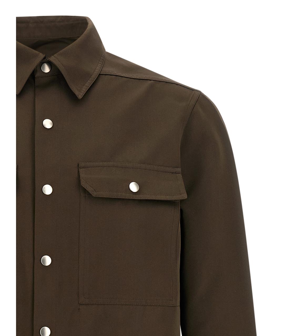 RICK OWENS Коричневая кэжуал рубашка, фото 3