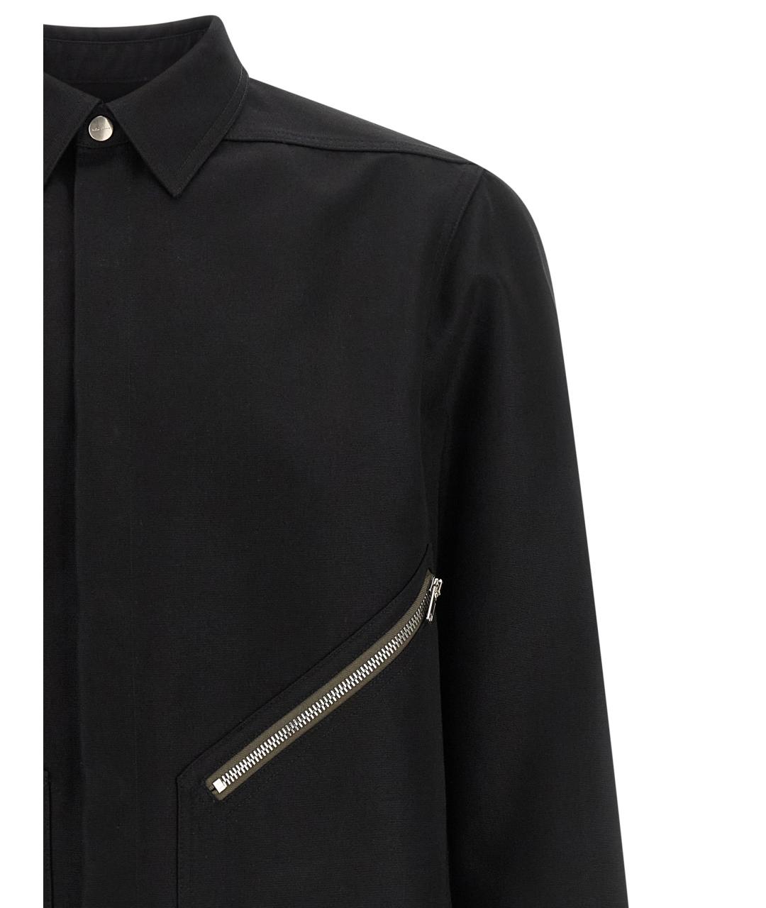 RICK OWENS Черная хлопковая кэжуал рубашка, фото 3