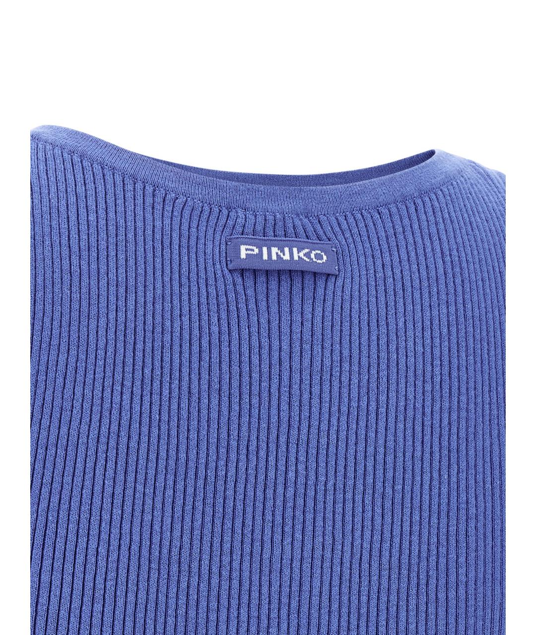 PINKO Синяя хлопковая майка, фото 4