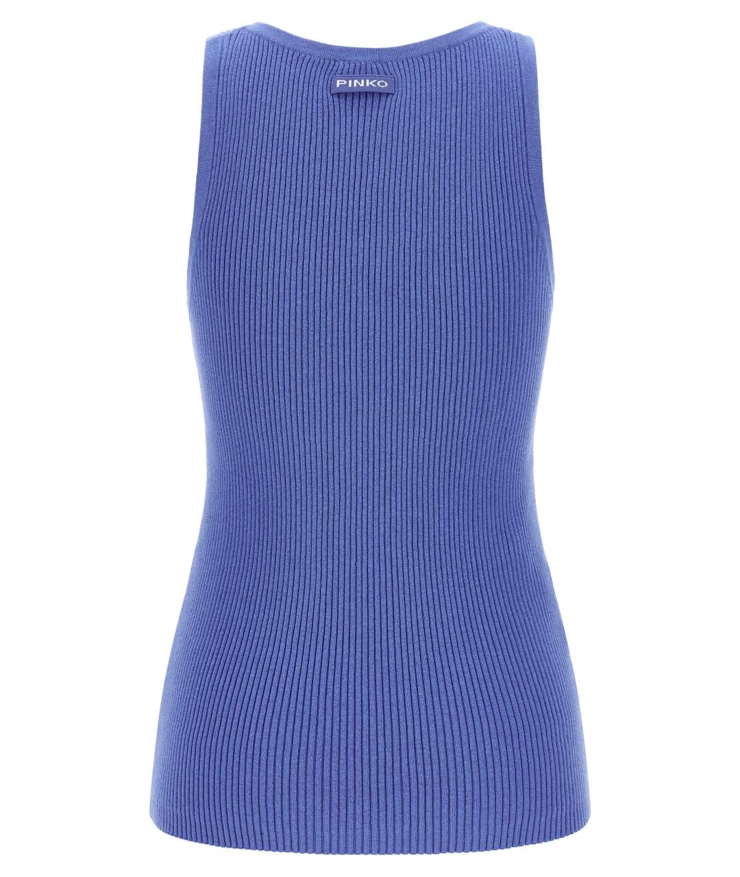 PINKO Синяя хлопковая майка, фото 2