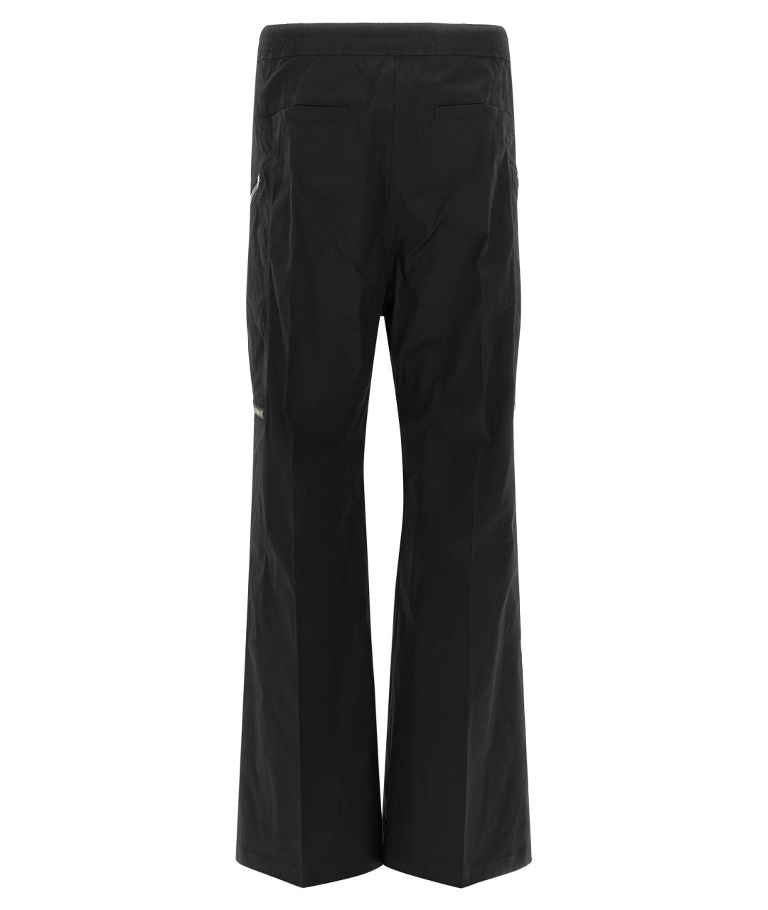 RICK OWENS Черные хлопковые повседневные брюки, фото 2