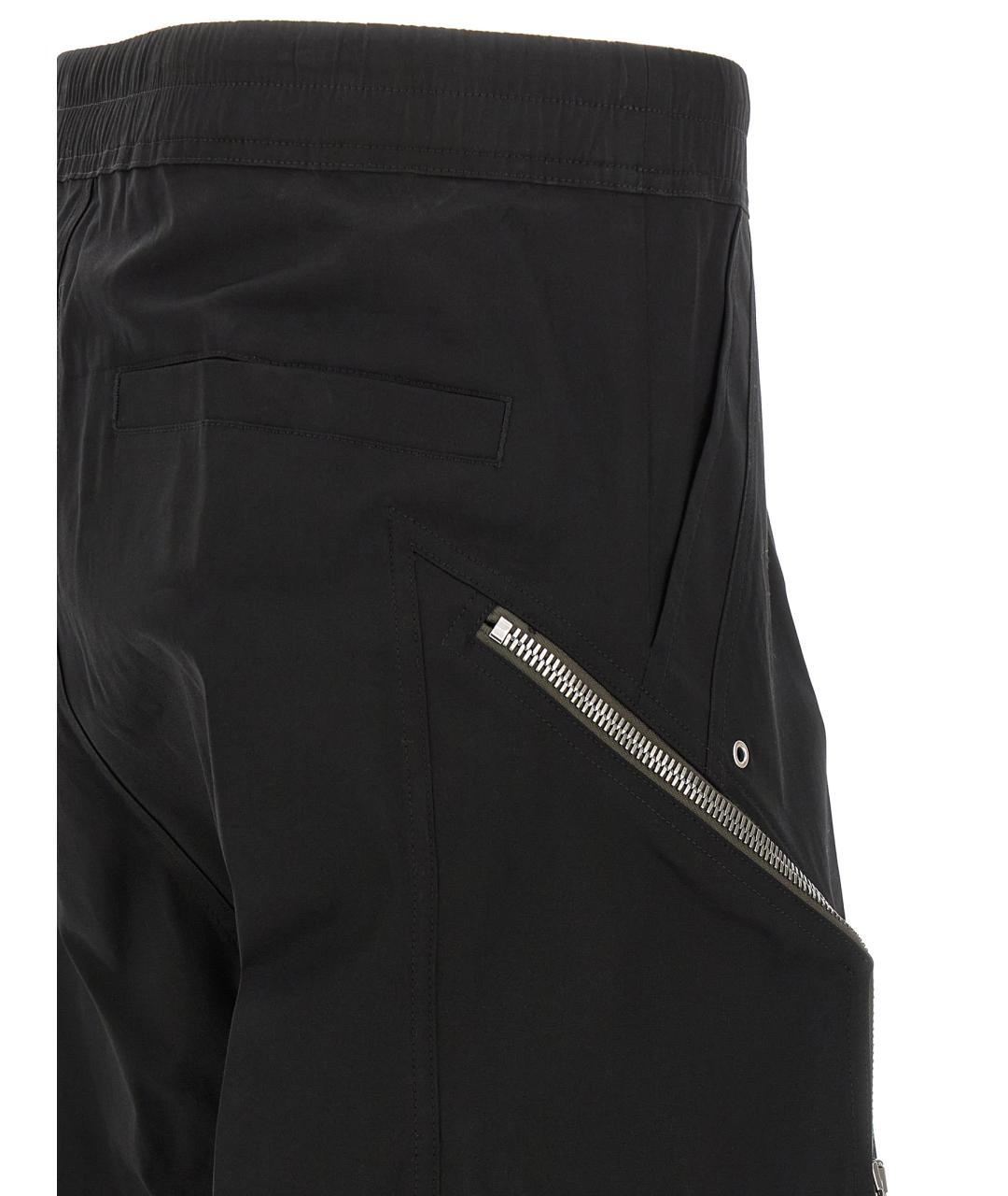 RICK OWENS Черные хлопковые повседневные брюки, фото 4