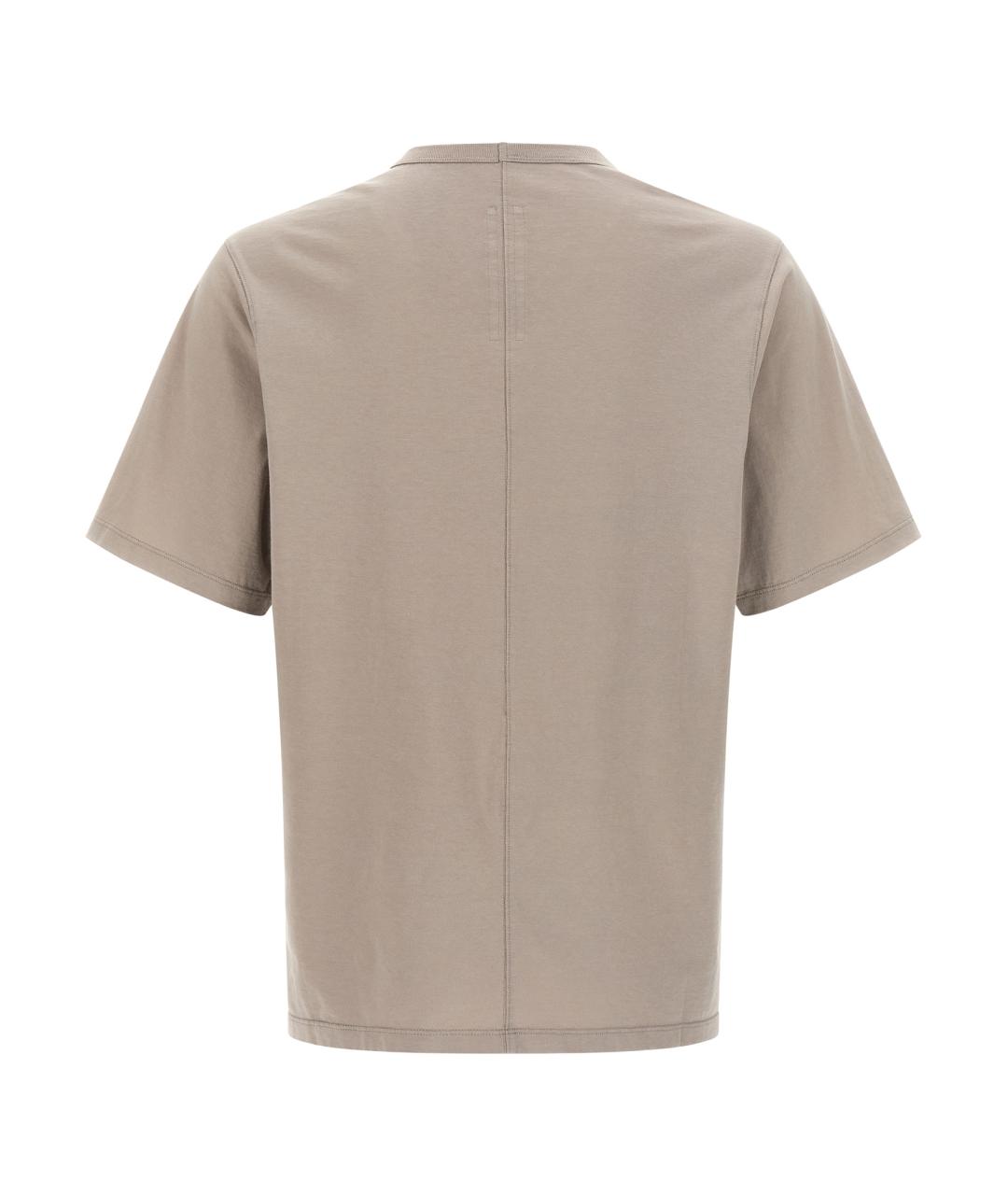 RICK OWENS Бежевая хлопковая футболка, фото 2