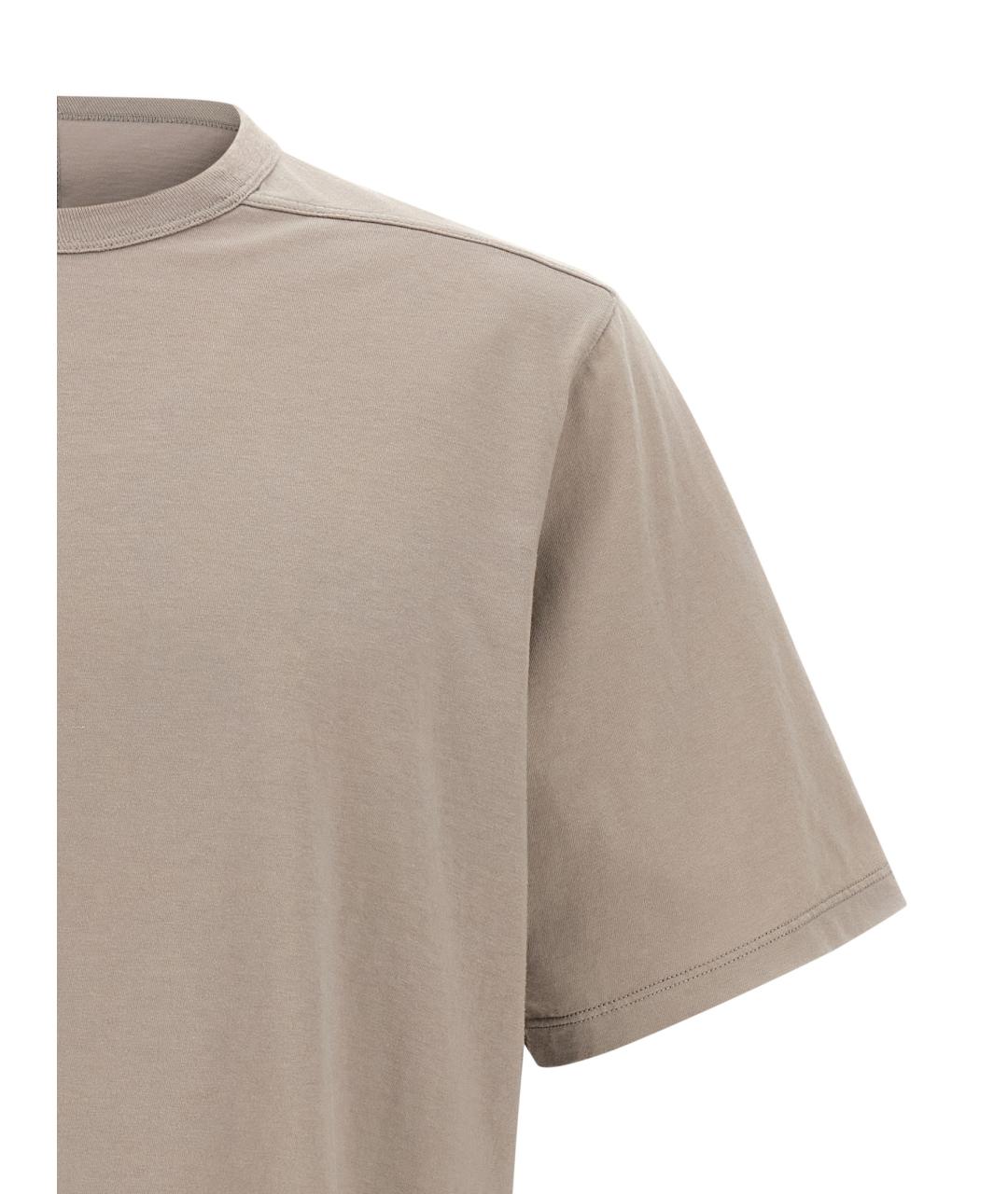 RICK OWENS Бежевая хлопковая футболка, фото 3