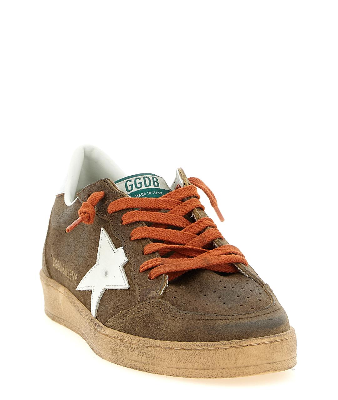 GOLDEN GOOSE DELUXE BRAND Коричневые замшевые низкие кроссовки / кеды, фото 3