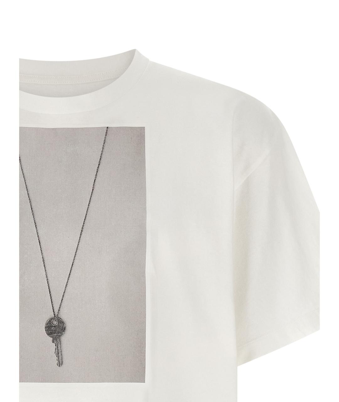 MM6 MAISON MARGIELA Белая хлопковая футболка, фото 3