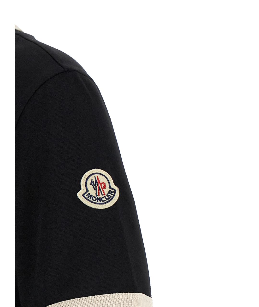 MONCLER Черная хлопковая футболка, фото 4