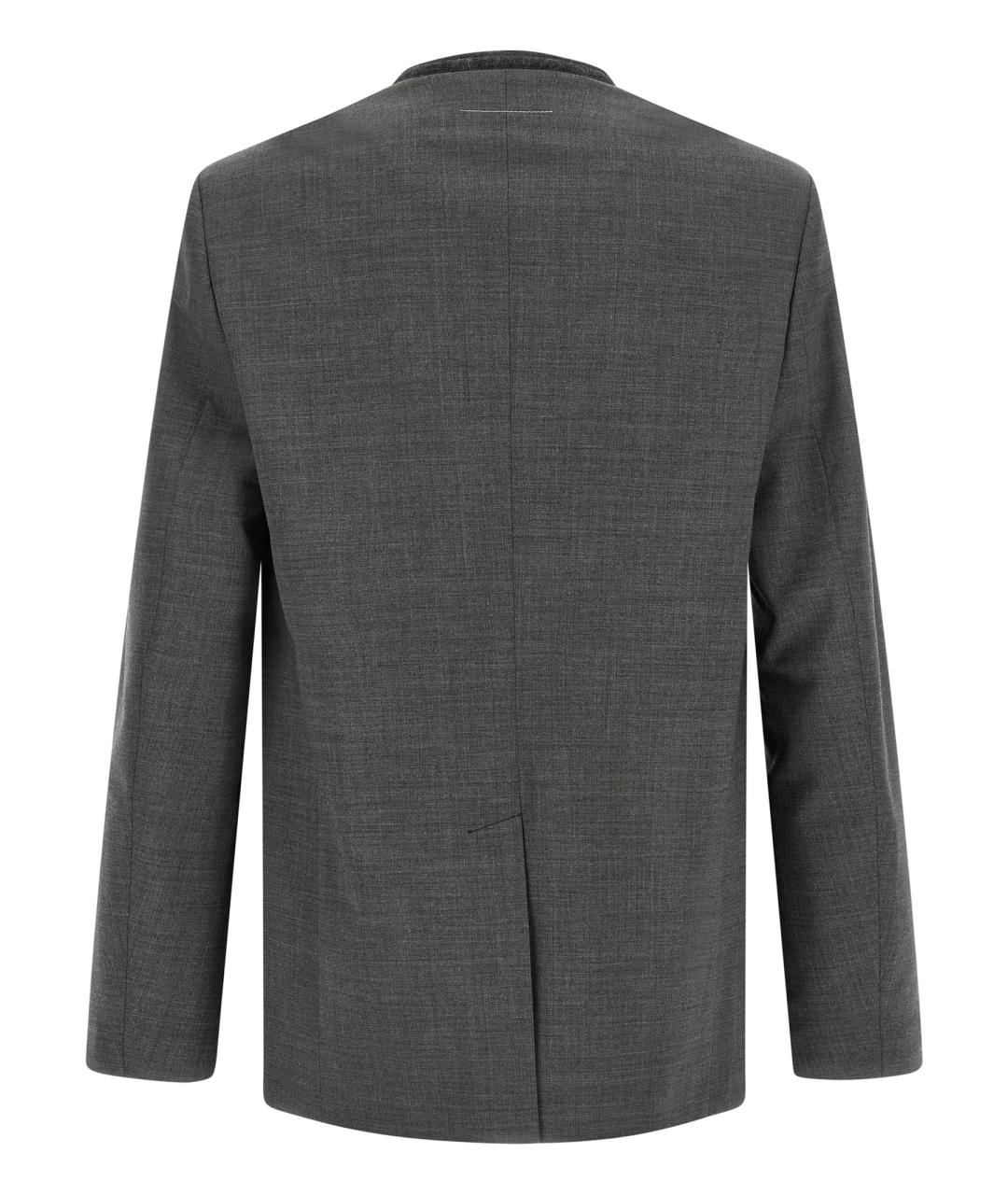 MM6 MAISON MARGIELA Серый шерстяной пиджак, фото 2