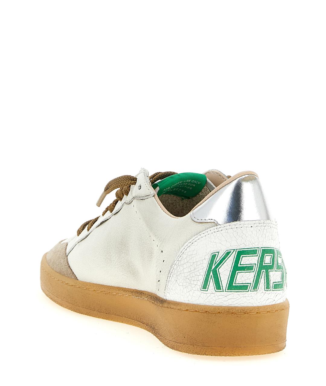 GOLDEN GOOSE DELUXE BRAND Серебряные кожаные низкие кроссовки / кеды, фото 4