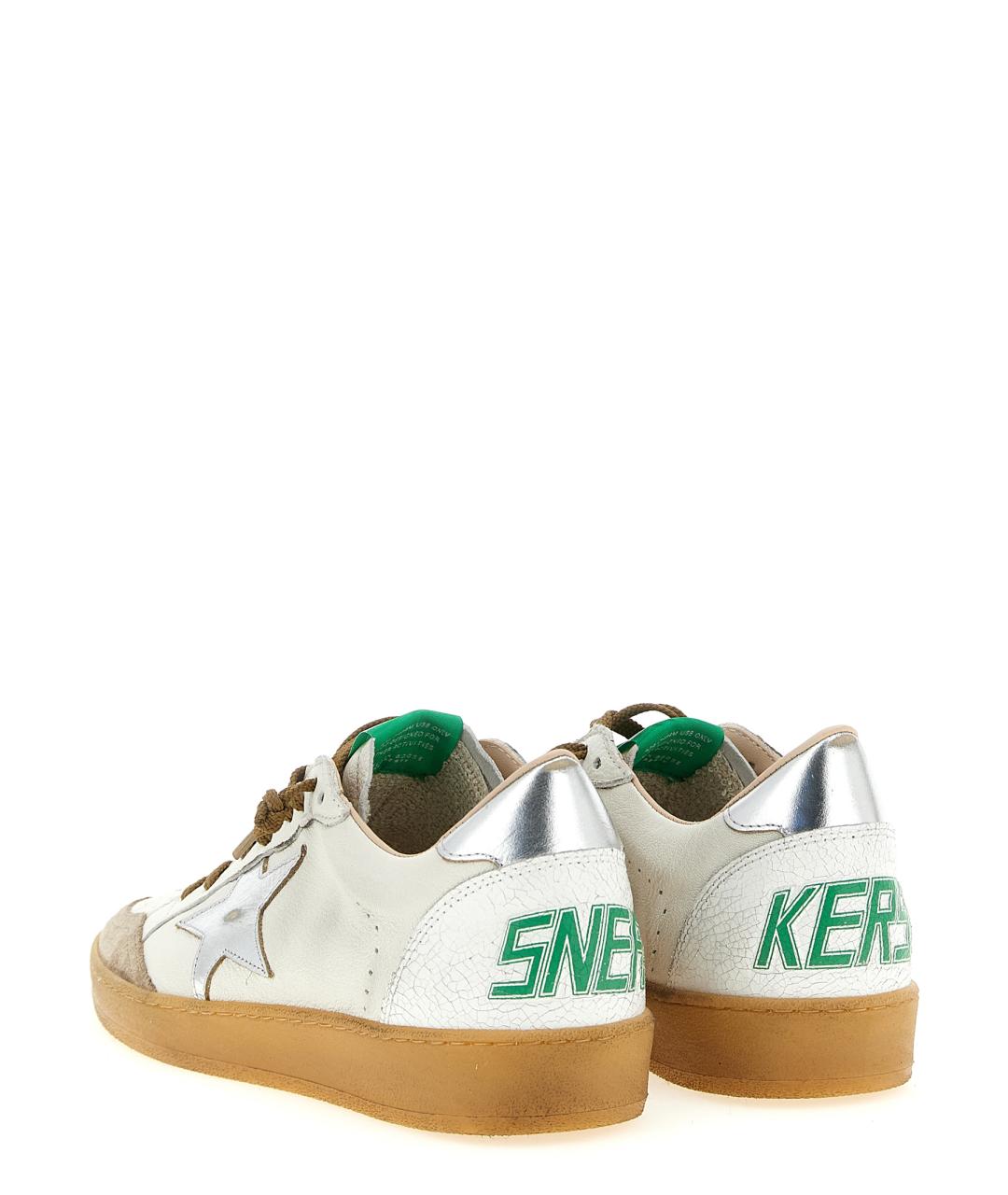 GOLDEN GOOSE DELUXE BRAND Серебряные кожаные низкие кроссовки / кеды, фото 2