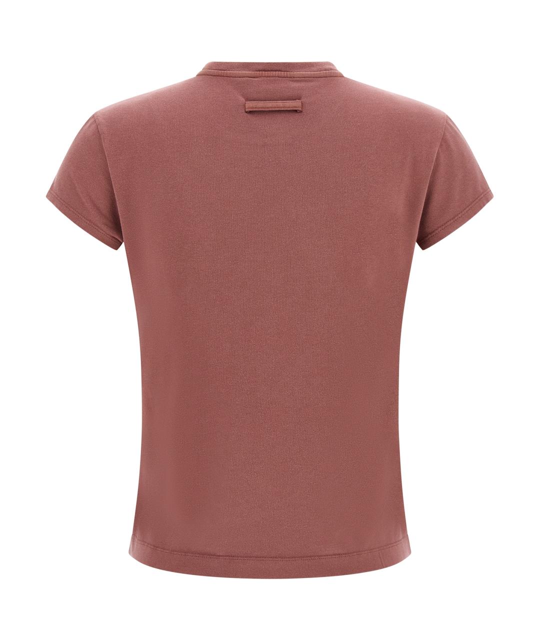 JEAN PAUL GAULTIER Бордовая хлопковая футболка, фото 2