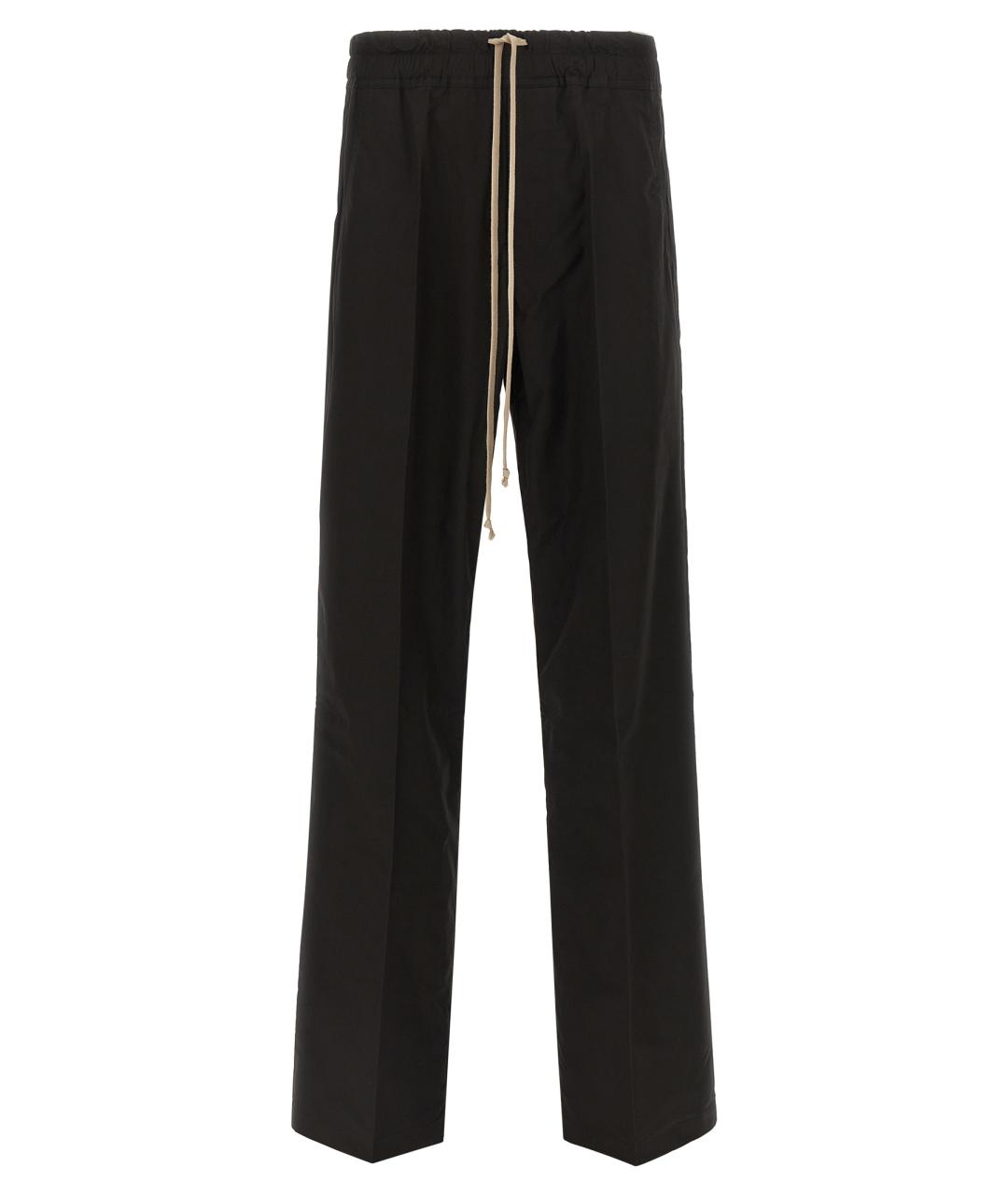 RICK OWENS Черные хлопковые повседневные брюки, фото 1