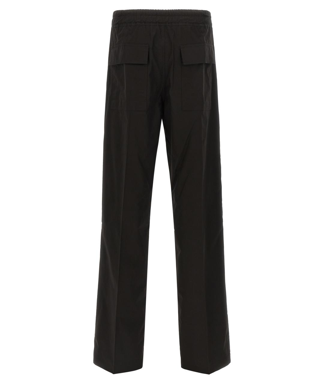 RICK OWENS Черные хлопковые повседневные брюки, фото 2