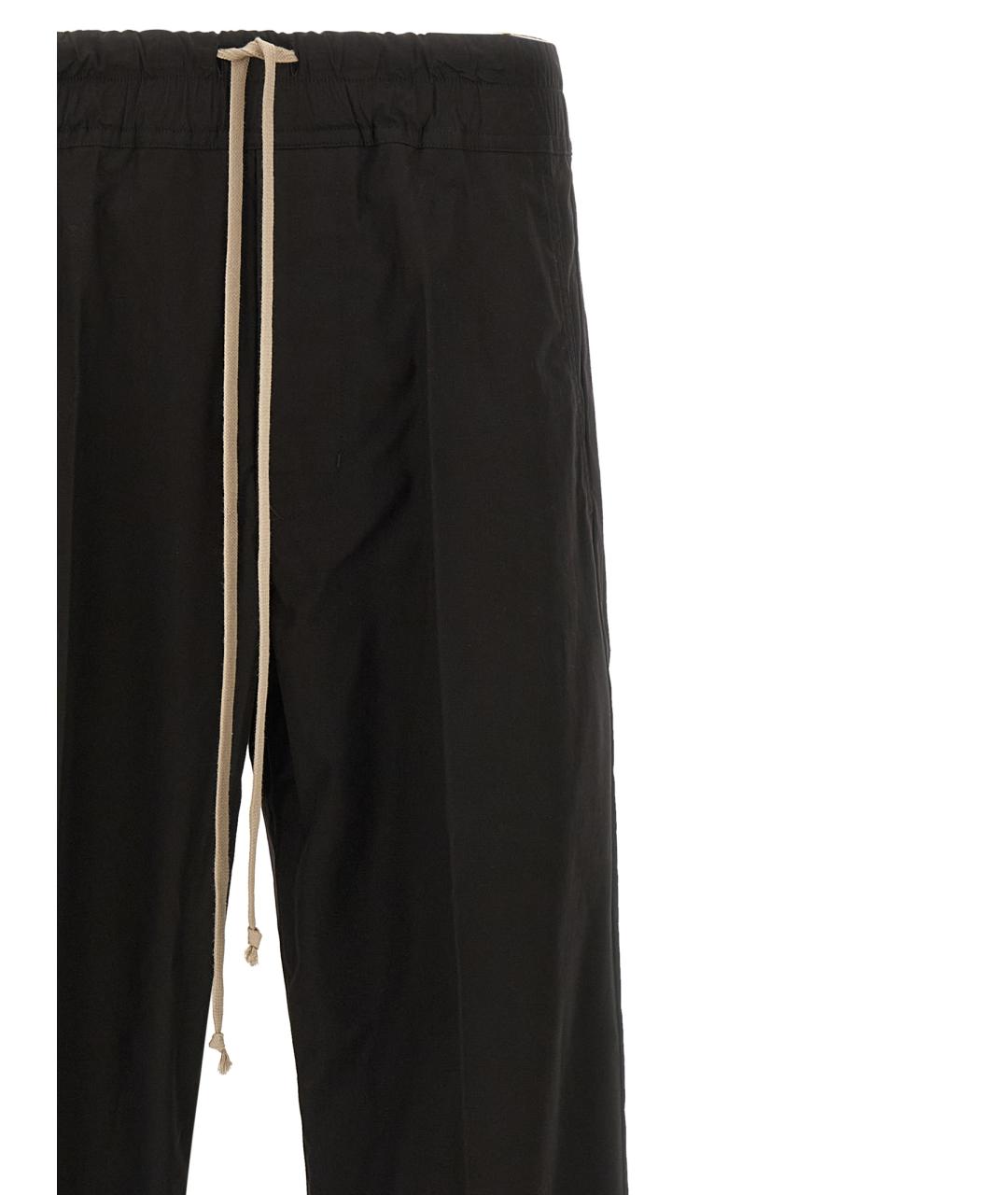RICK OWENS Черные хлопковые повседневные брюки, фото 3