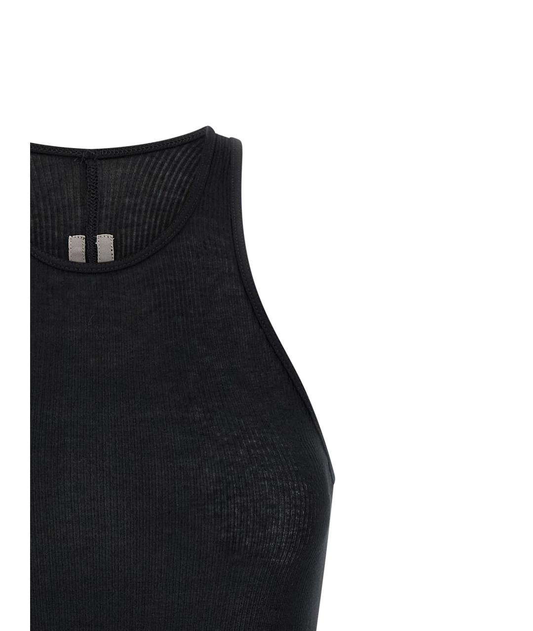 RICK OWENS Черная вискозная майка, фото 3