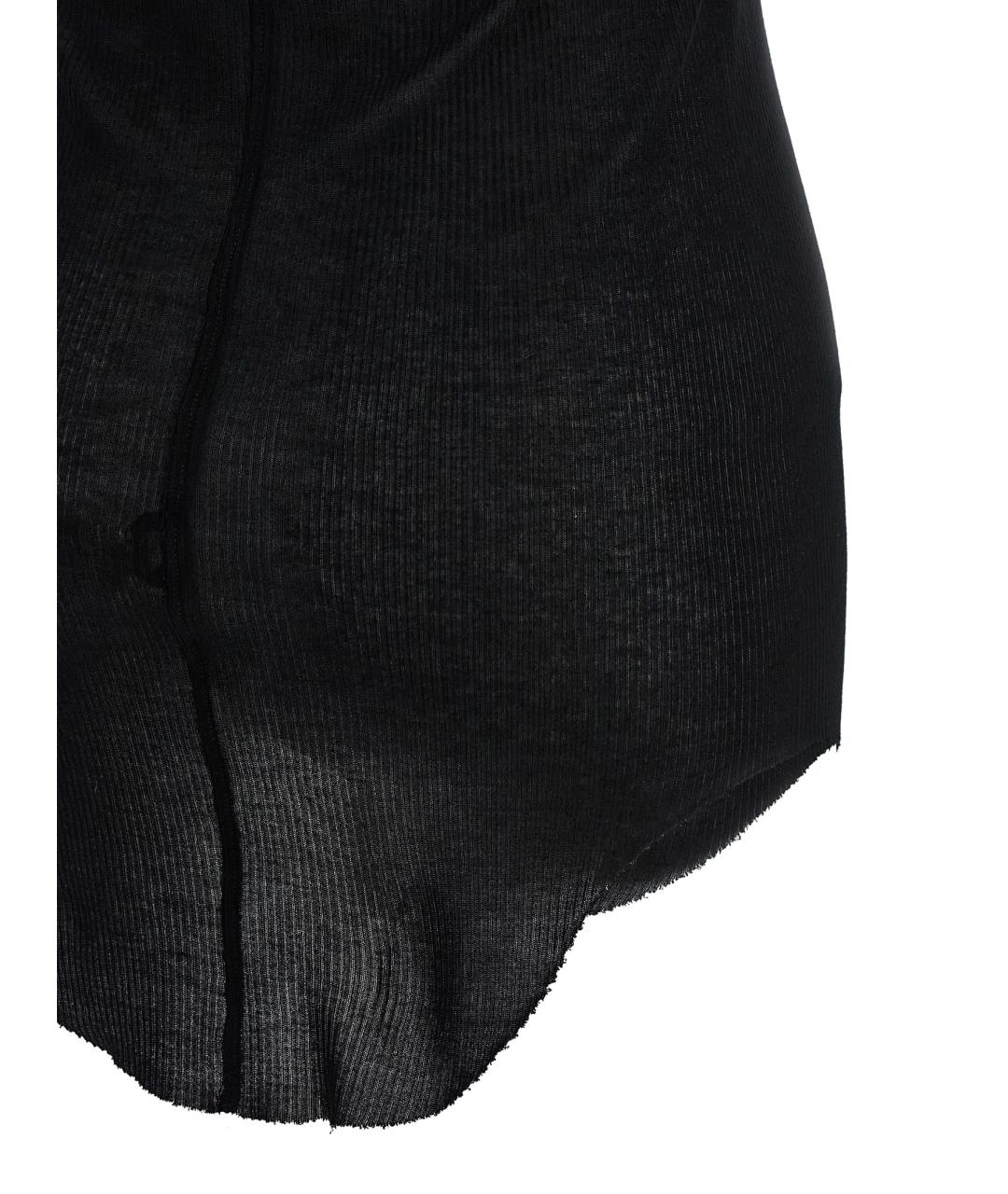 RICK OWENS Черная вискозная майка, фото 4