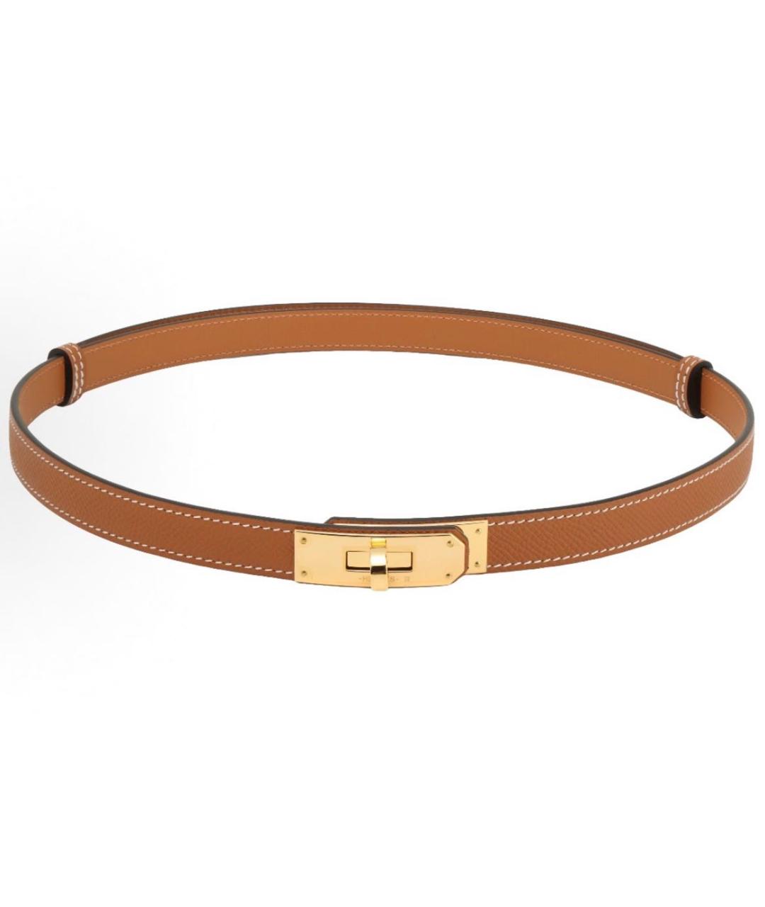 HERMES Коричневый кожаный ремень, фото 2
