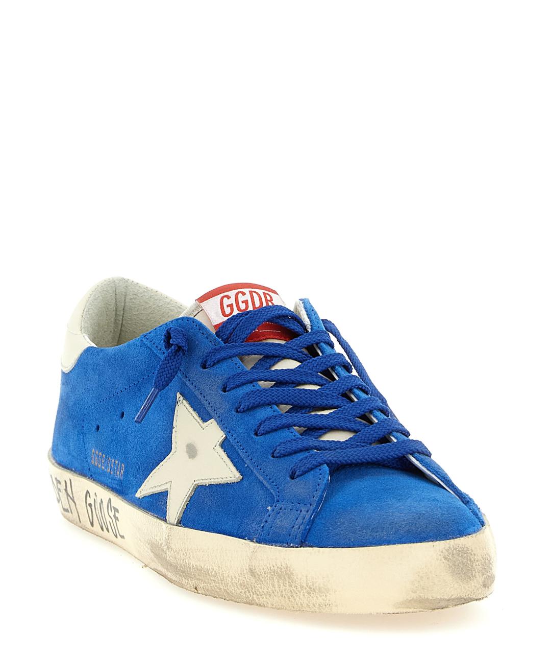 GOLDEN GOOSE DELUXE BRAND Синие замшевые низкие кроссовки / кеды, фото 2