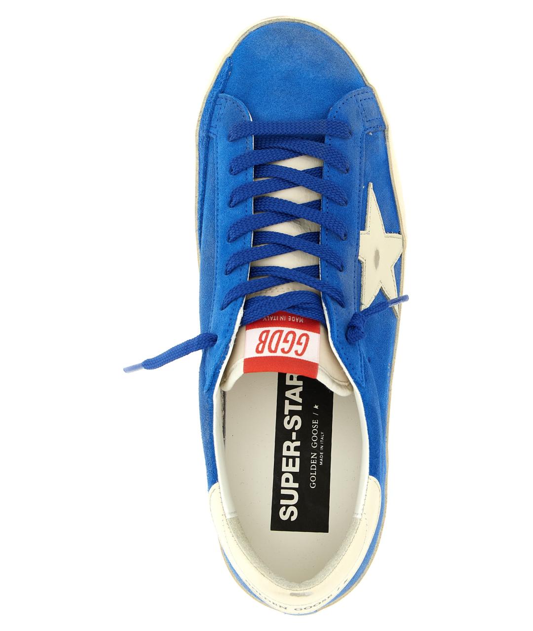 GOLDEN GOOSE DELUXE BRAND Синие замшевые низкие кроссовки / кеды, фото 4