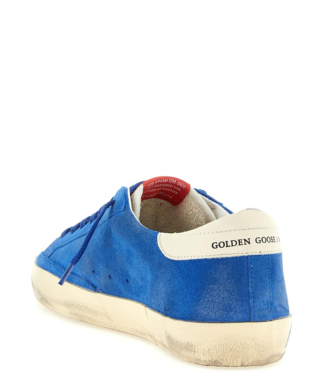 GOLDEN GOOSE DELUXE BRAND Синие замшевые низкие кроссовки / кеды, фото 3