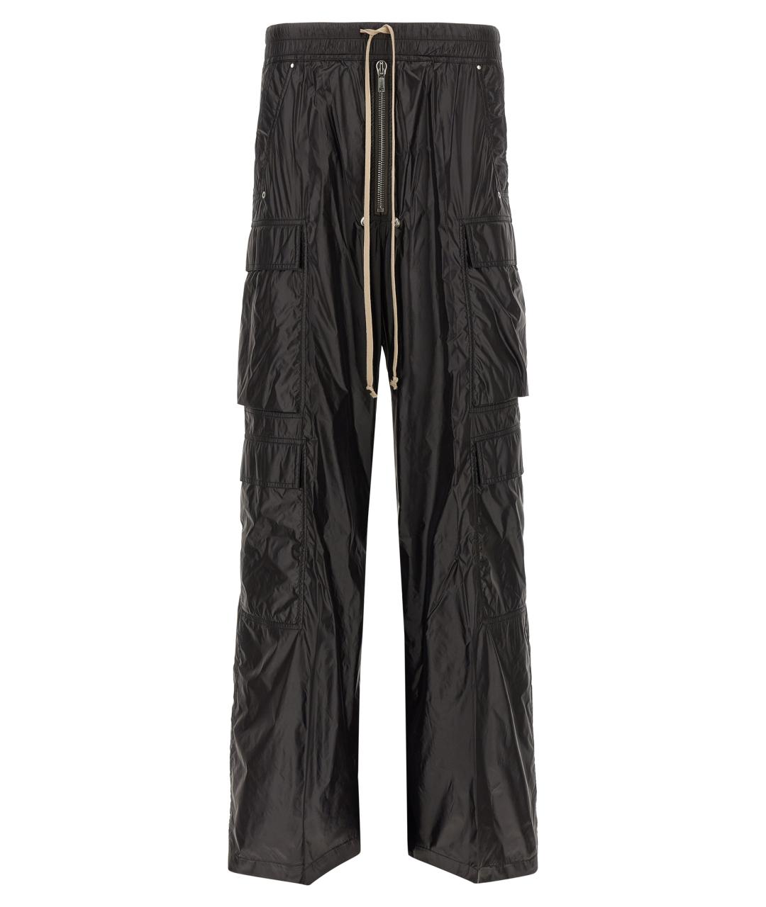 RICK OWENS Черные полиамидовые повседневные брюки, фото 1