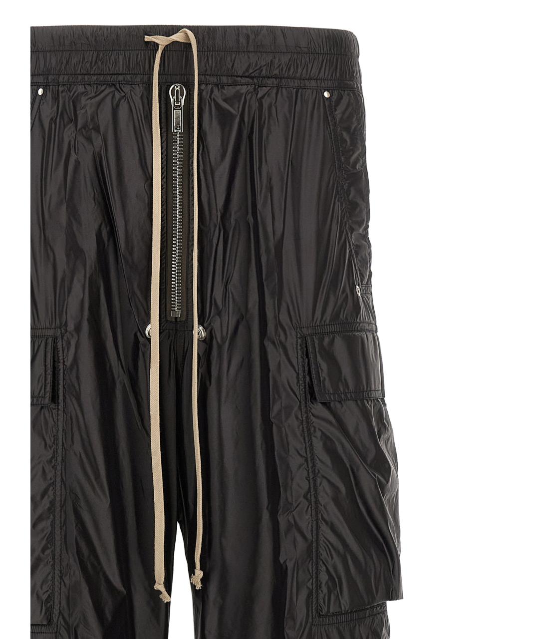 RICK OWENS Черные полиамидовые повседневные брюки, фото 3