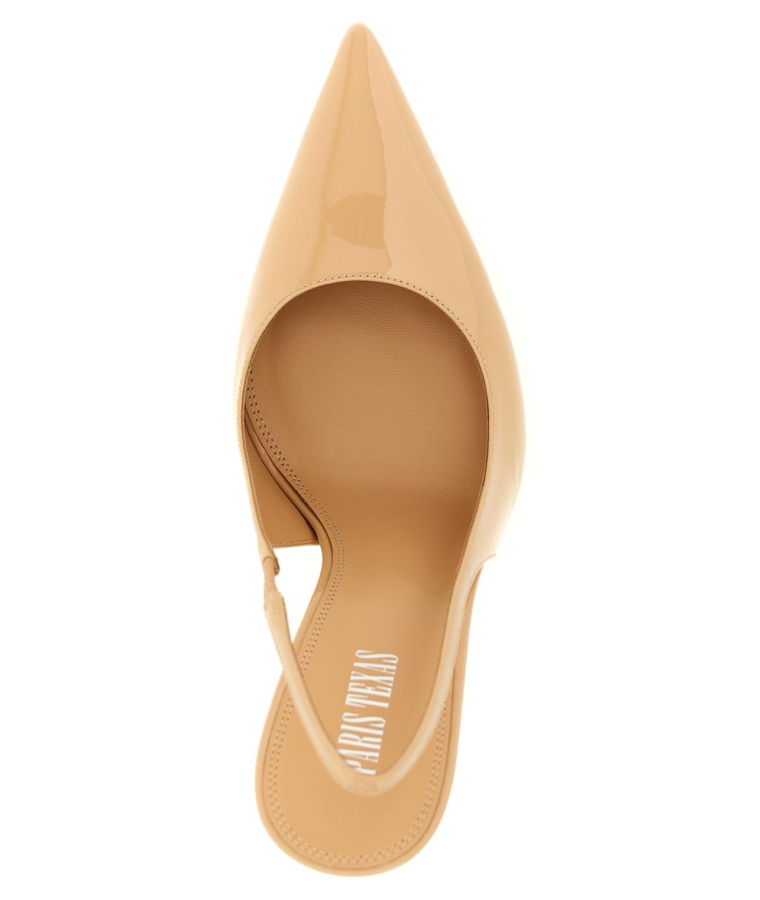 PARIS TEXAS Бежевые туфли из лакированной кожи, фото 4