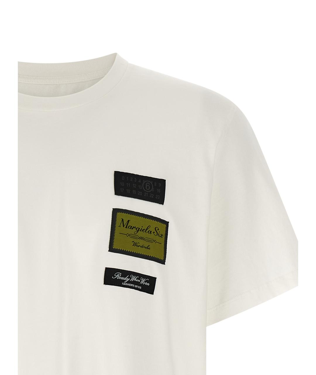 MM6 MAISON MARGIELA Белая хлопковая футболка, фото 3