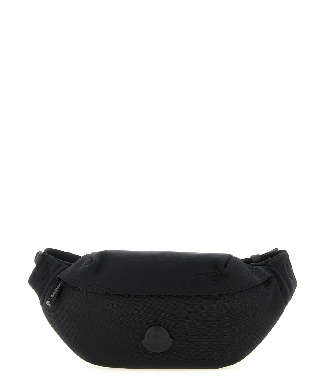 MONCLER Черная синтетическая поясная сумка, фото 1