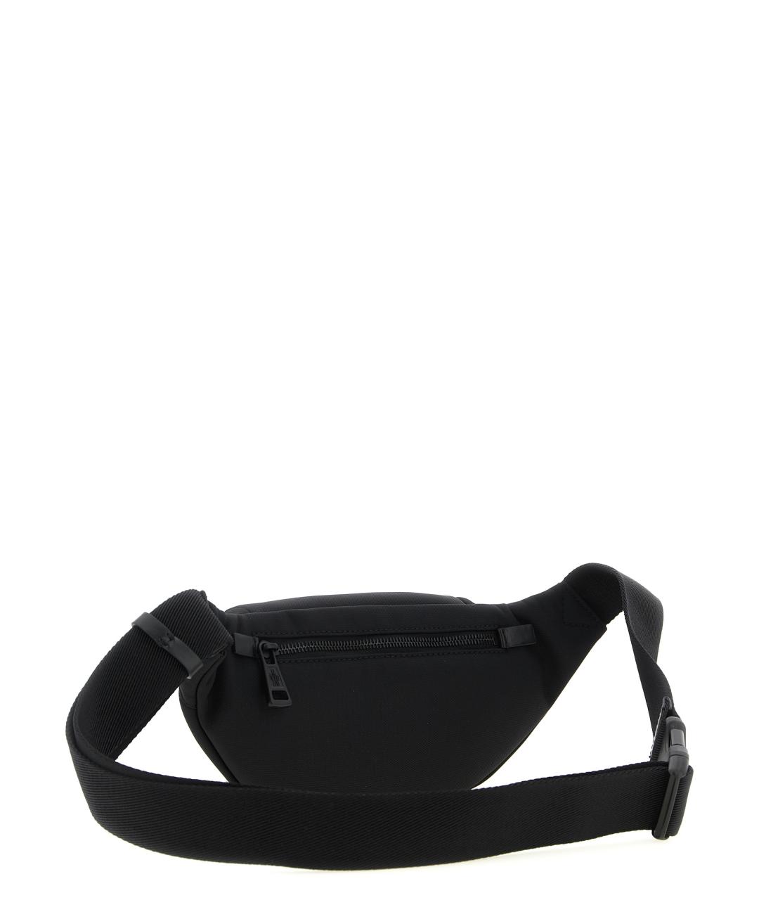 MONCLER Черная синтетическая поясная сумка, фото 2
