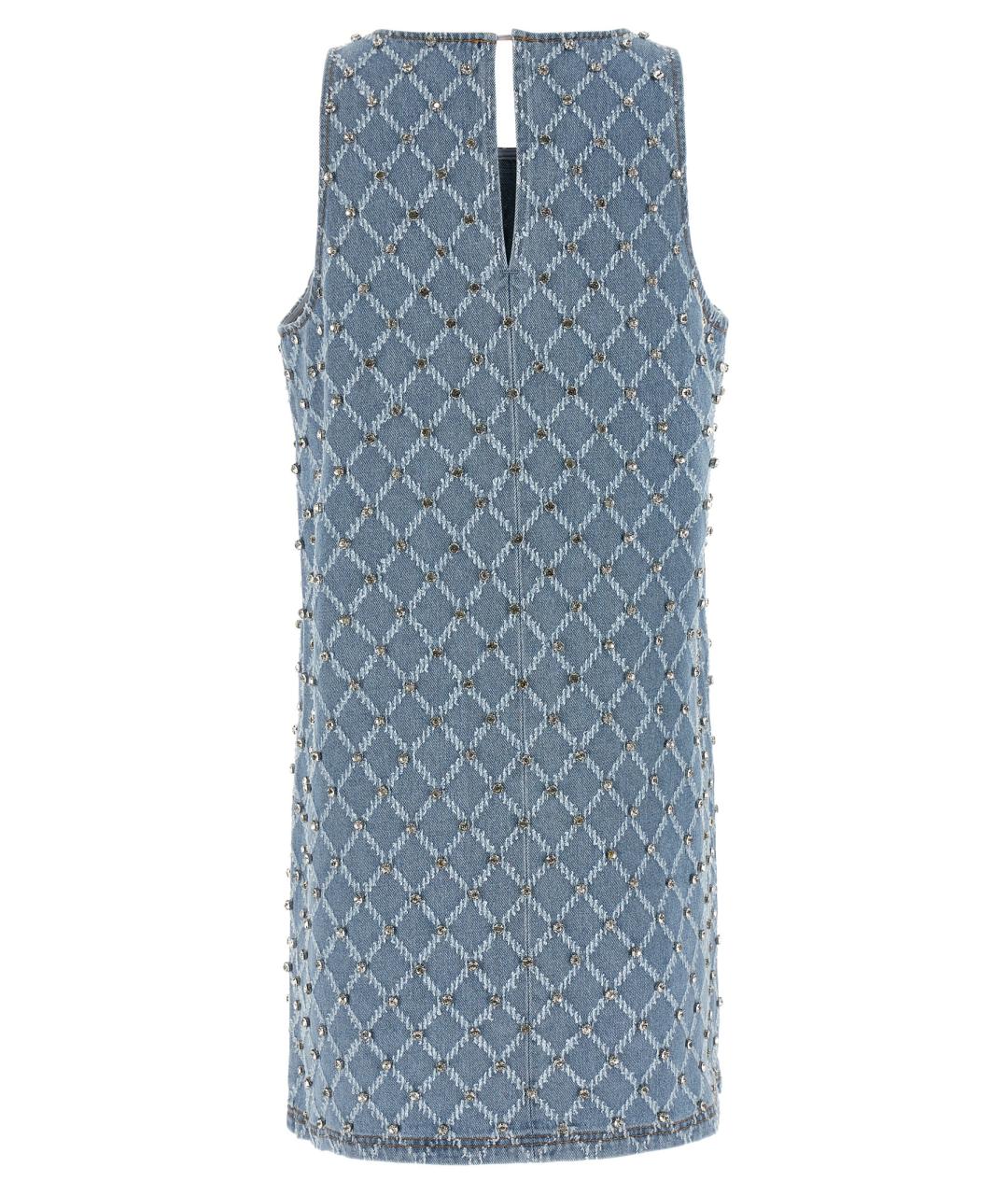 PINKO Голубое хлопковое повседневное платье, фото 2