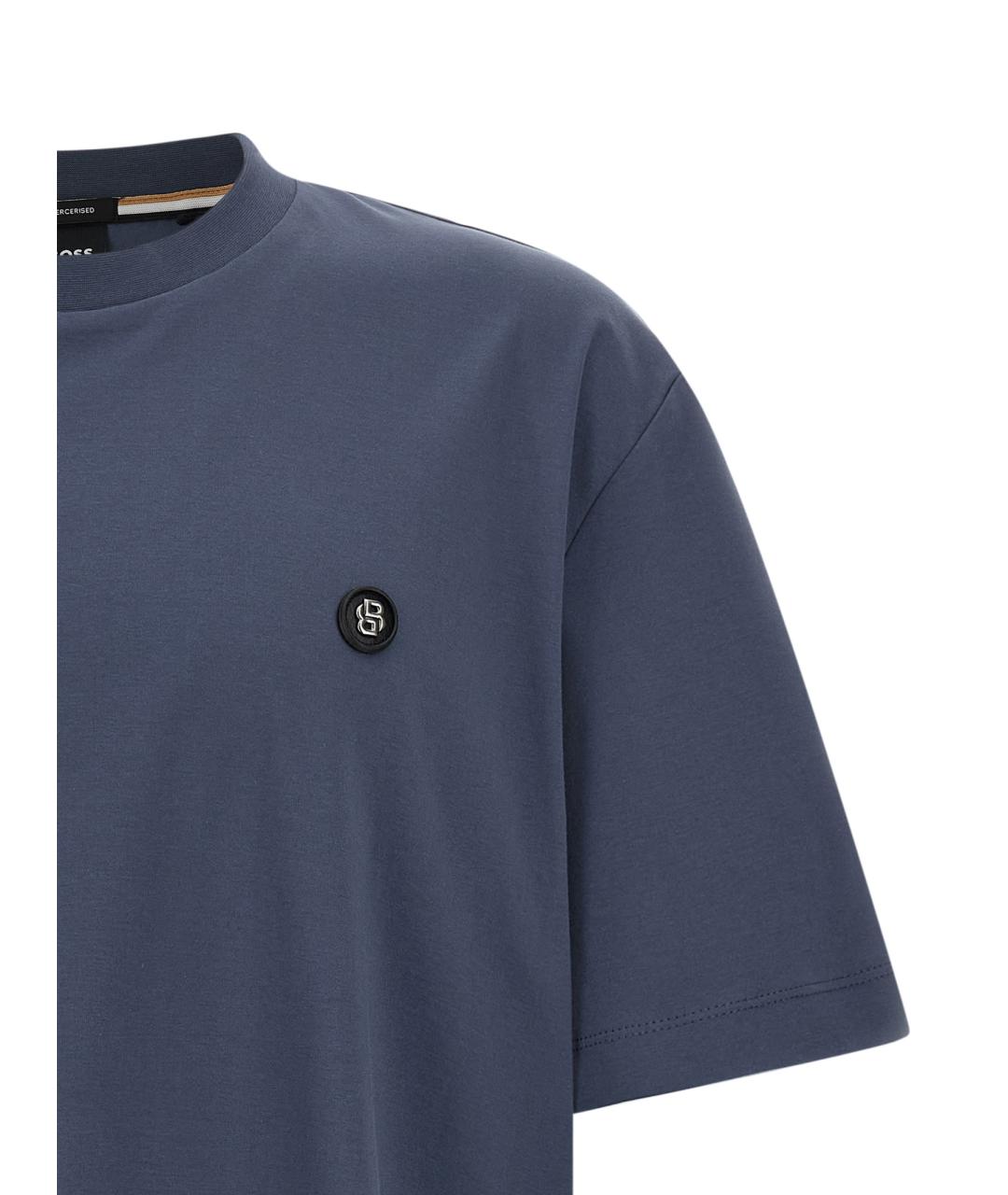 HUGO BOSS Синяя хлопковая футболка, фото 3