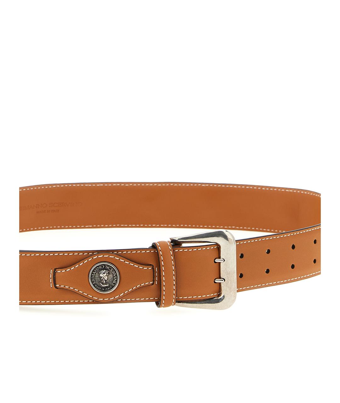 ERMANNO SCERVINO Коричневый кожаный ремень, фото 3