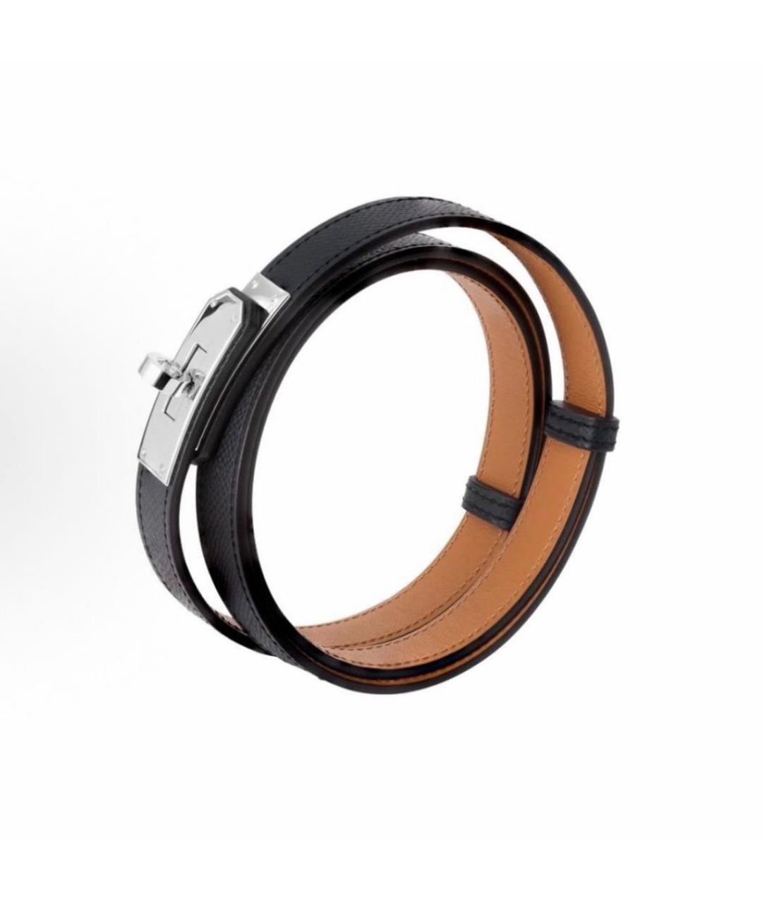 HERMES Черный кожаный ремень, фото 3