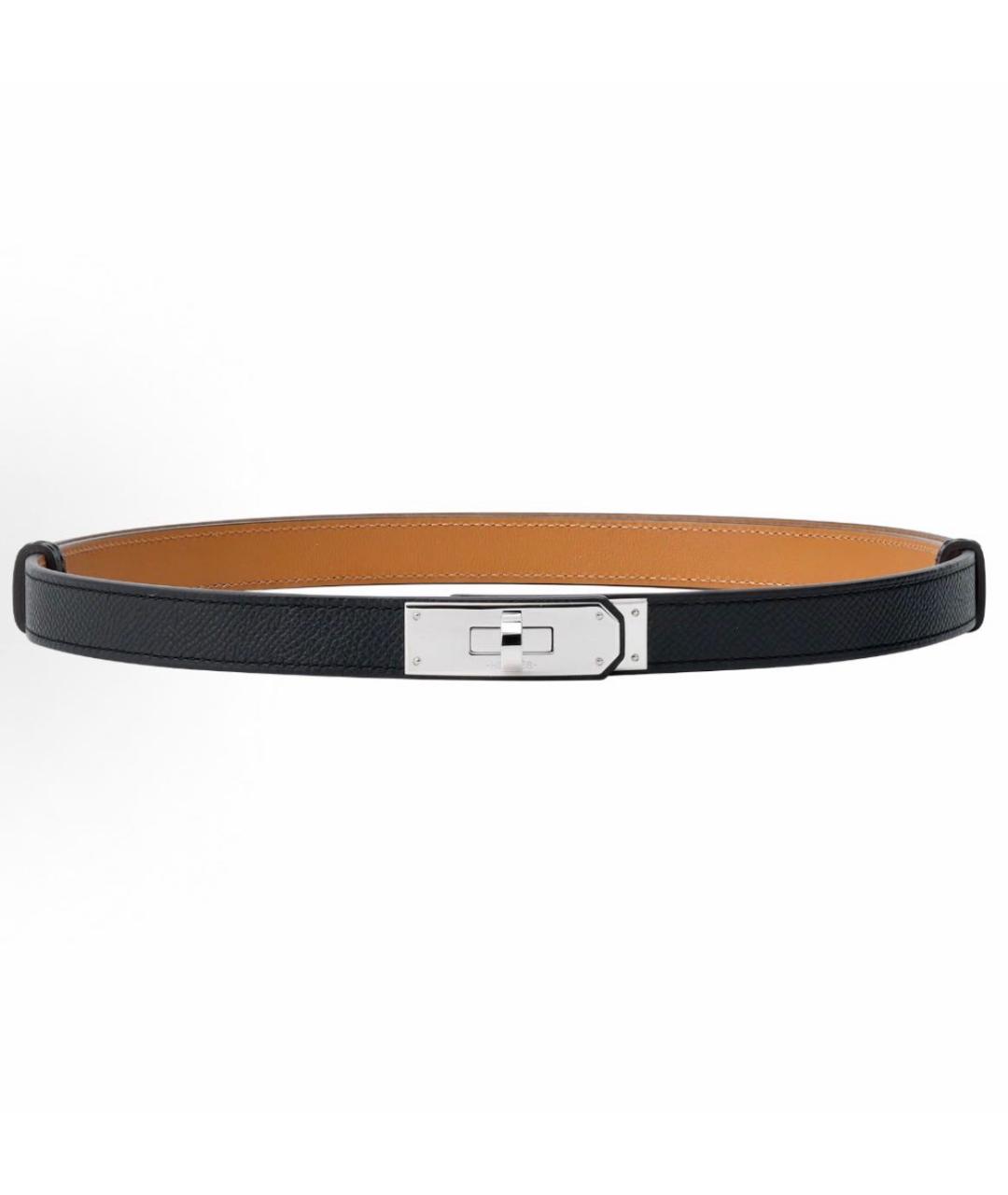 HERMES Черный кожаный ремень, фото 5