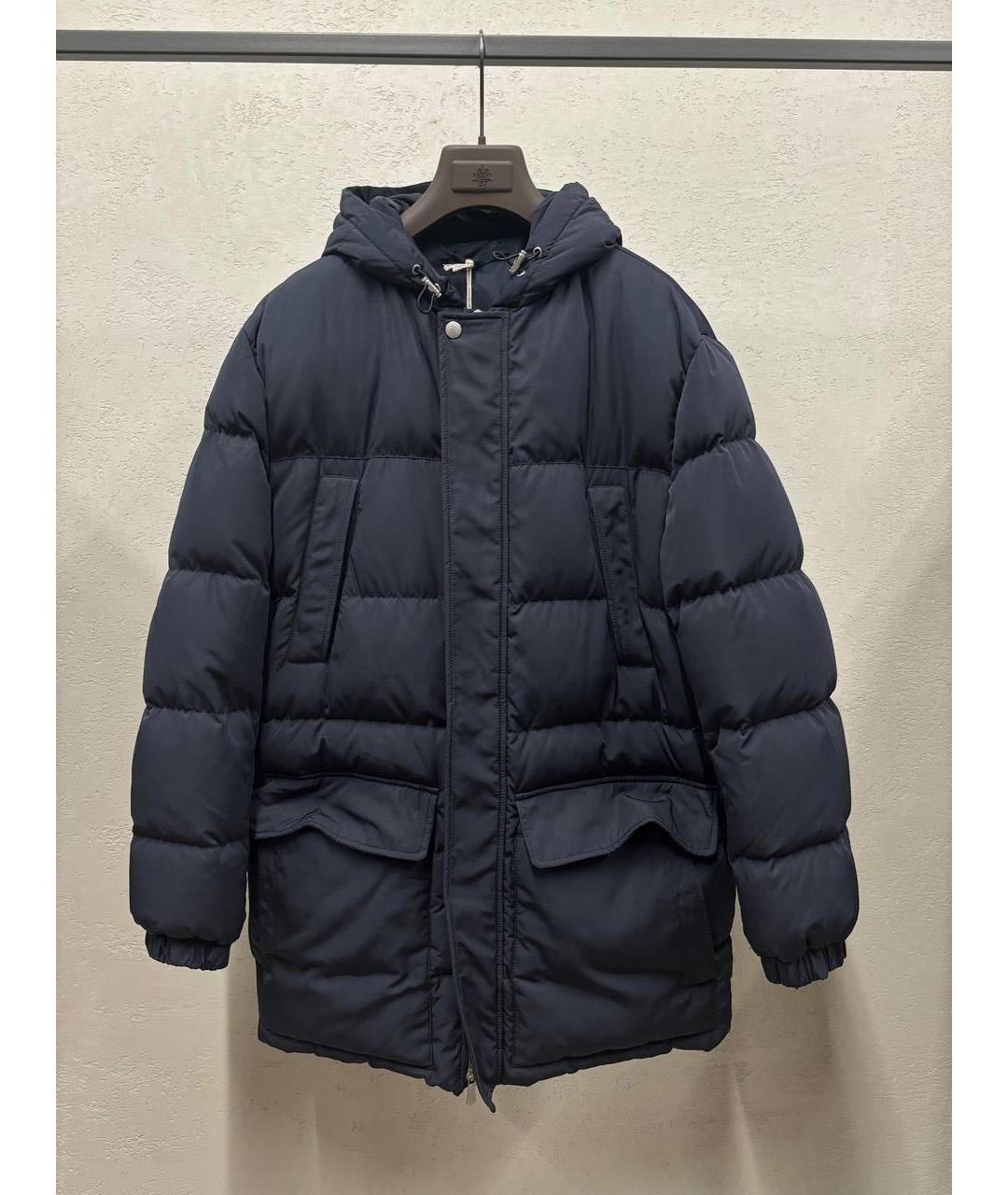 ELEVENTY Темно-синий полиэстеровый пуховик, фото 5