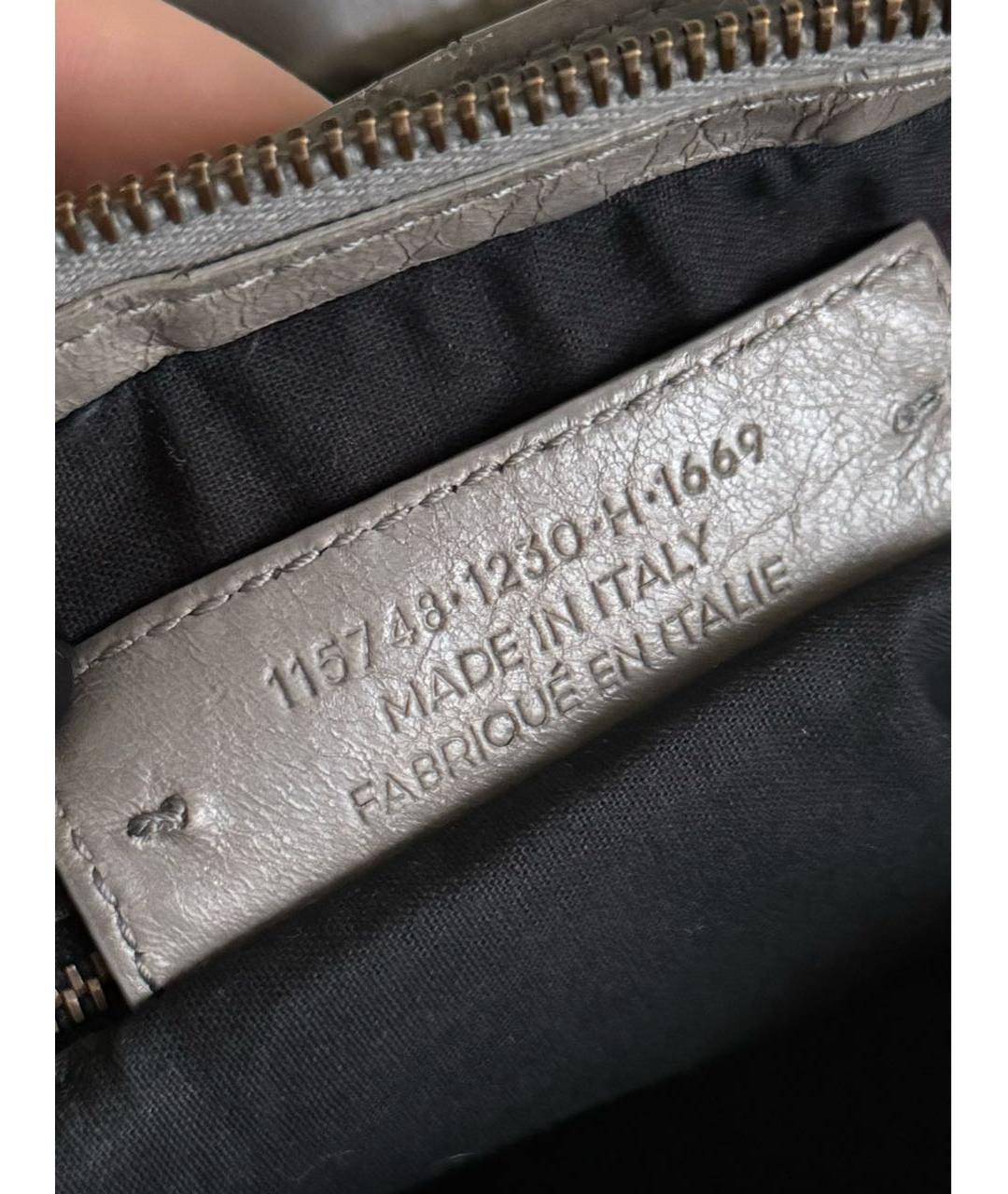 BALENCIAGA Серая кожаная сумка с короткими ручками, фото 8