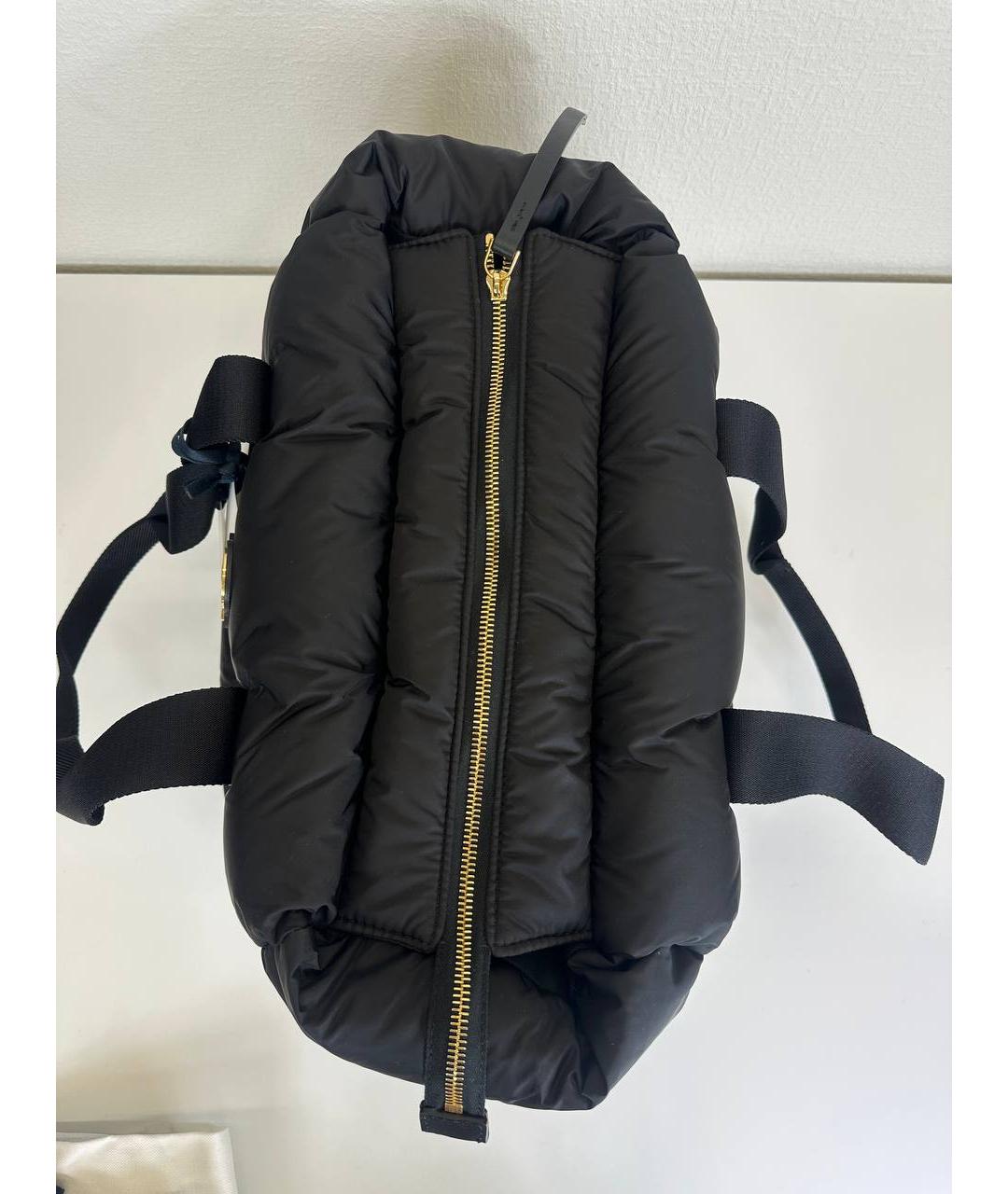 MONCLER Черная синтетическая сумка с короткими ручками, фото 2